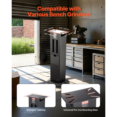 VEVOR Πάγκος λείανσης, βάση λείανσης, μέγγενη, βάση δαπέδου, πλάκα στήριξης 28 x 17 cm