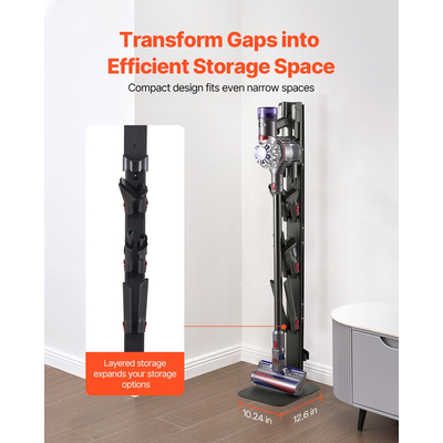 Βάση Σκούπας VEVOR για Σταθερή Βάση Αποθήκευσης Dyson Multi-Models, Μαύρη