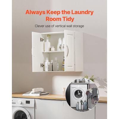 VEVOR Ντουλάπι Κουζίνας 2 επιπέδων με 2 πόρτες και επιτοίχιο ντουλάπι πλυντηρίου 23,6 ιντσών