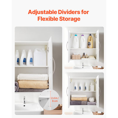 VEVOR Ντουλάπι Κουζίνας 2 επιπέδων με 2 πόρτες και επιτοίχιο ντουλάπι πλυντηρίου 23,6 ιντσών