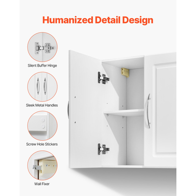 VEVOR Ντουλάπι Κουζίνας 2 επιπέδων με 2 πόρτες και επιτοίχιο ντουλάπι πλυντηρίου 23,6 ιντσών