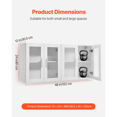 VEVOR Ντουλάπι Κουζίνας 2 Επιπέδων με 4 Πόρτες, Σετ 2 Τεμαχίων, για Πλυντήριο
