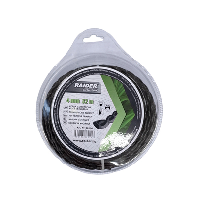 RAIDER Μεσινέζα στριφτή μαύρη 4,0mm-32m - 110250