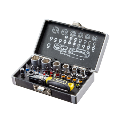 TOP MASTER Σετ καστάνια 26τεμ. με καρυδάκια 1/4'' & μύτες 330157