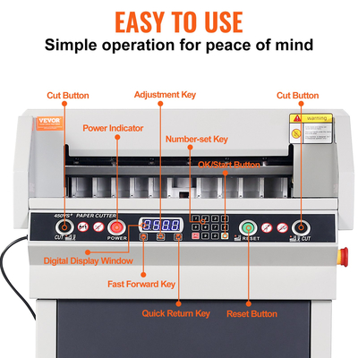 Ηλεκτρική μηχανή κοπής χαρτιού 18" 450mm για γραφείο, βαρέως τύπου