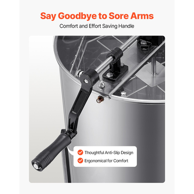 Χειροκίνητος εξαγωγέας μελιού VEVOR Πλαίσιο 4/8 Μελισσοκόπτης από ανοξείδωτο ατσάλι