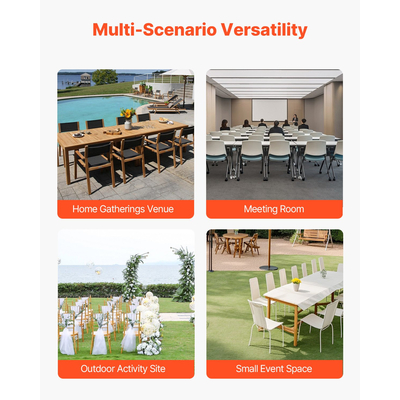 Πτυσσόμενο καρότσι VEVOR για 10 καρέκλες των 150 λίβρες με συρόμενο καρότσι τύπου Push-Style