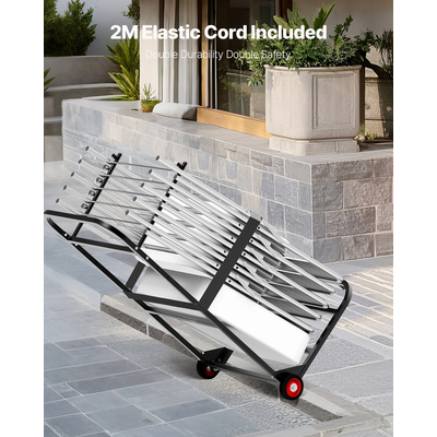 Πτυσσόμενο καρότσι VEVOR για 10 καρέκλες των 100 λίβρες με συρόμενο καρότσι τύπου Push-Style