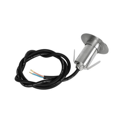 GLOBOSTAR® POOLIFY 61713 Υποβρύχιο Χωνευτό Σποτ για Σιντριβάνια/Πισίνες LED 3W 360lm 30° DC 24V Αδιάβροχο IP68 Θερμό Λευκό 2700K Dimmable - CREE XPE - Ανοξείδωτο Ατσάλι 316 & Tempered Glass - 1m VDE Rubber Καλώδιο - Φ6.5 x Υ8cm / Q5.2cm - 3 Χρόνια Εγγύηση