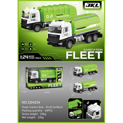 Ηλεκτρονικό όχημα Απορριμματοφόρο με ήχο & φωτισμό - D24234 - 215710