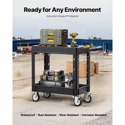 Καρότσι πολλαπλών χρήσεων VEVOR 2 ραφιών 550 λίβρες 31,3 x 17,7 ιντσών με ρόδες