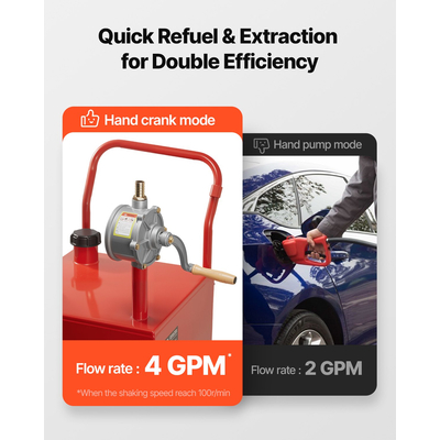 Δεξαμενή καυσίμου VEVOR 20 γαλονιών για βενζίνη και ντίζελ με χειροκίνητη αντλία, κόκκινο