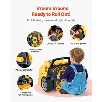 VEVOR Σετ επισκευής αυτοκινήτου για παιδιά με αφαιρούμενα μέρη, κίτρινο