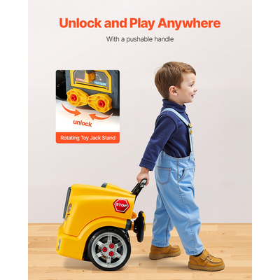 VEVOR Σετ επισκευής αυτοκινήτου για παιδιά με αφαιρούμενα μέρη, κίτρινο