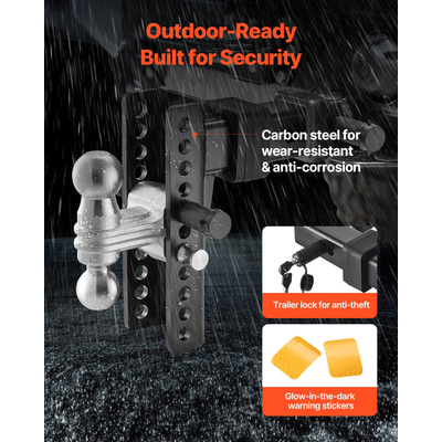 Ρυθμιζόμενος κοτσαδόρος VEVOR, 2,5" Ρυμουλκούμενος 8" με τριπλή σφαιρική ανάρτηση, 22000 λίβρες