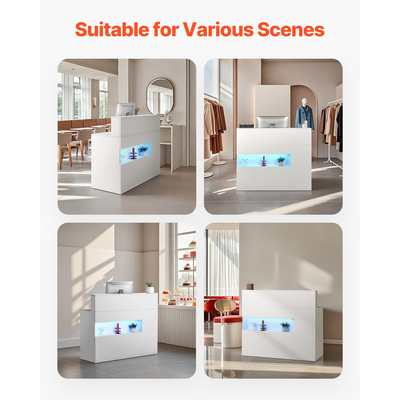 VEVOR Γραφείο Υποδοχής Ορθογώνιο Τραπέζι Γραφείου 47,24 ίντσες Λευκό Τραπέζι Γραφείου