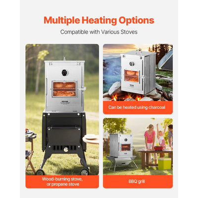 VEVOR Πτυσσόμενος Φούρνος Κάμπινγκ Φορητή Σόμπα Κάμπινγκ από Ανοξείδωτο Ατσάλι Γκριλ 3 Επιπέδων