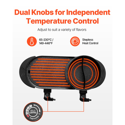 VEVOR Hot Pot με Γκριλ 2200W Ηλεκτρική άκαπνη ψησταριά και ζεστή κατσαρόλα 2 σε 1