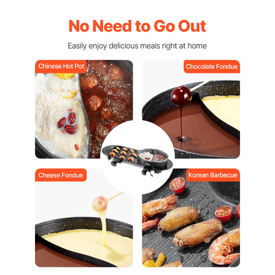 VEVOR Hot Pot με Γκριλ 2200W Ηλεκτρική άκαπνη ψησταριά και ζεστή κατσαρόλα 2 σε 1