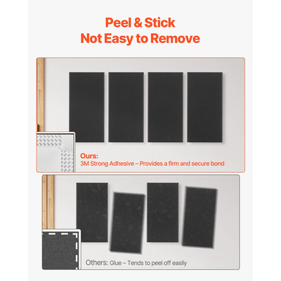 VEVOR 4 τεμάχια ακουστικά πάνελ τοίχου πάχους 2 ίντσας 23,6 x 11,8 ίντσες αυτοκόλλητα μαύρα