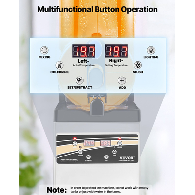 VEVOR Εμπορική Μηχανή Γλυκού 15L Margarita Smoothie Παγωμένης Ποτής