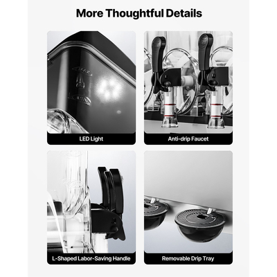 VEVOR Εμπορική Μηχανή Γλυκού 15Lx3 Δεξαμενή Margarita Smoothie Παγωμένης Ποτής