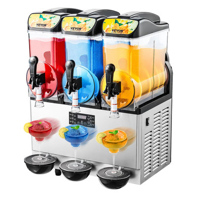 VEVOR Εμπορική Μηχανή Γλυκού 15Lx3 Δεξαμενή Margarita Smoothie Παγωμένης Ποτής