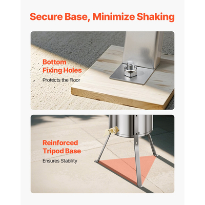 Ηλεκτρικός Μελιτοεξαγωγέας VEVOR 3 πλαισίων, Μελισσοκομικός Μηχανισμός από Ανοξείδωτο Ατσάλι