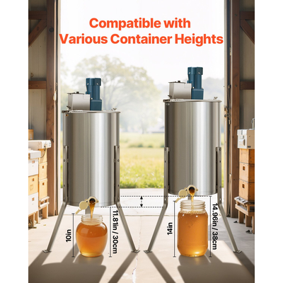 Ηλεκτρικός Μελιτοεξαγωγέας VEVOR 3 πλαισίων, Μελισσοκομικός Μηχανισμός από Ανοξείδωτο Ατσάλι