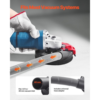 Κάλυμμα σκόνης γωνιακού τροχού VEVOR, ροδέλες σύσφιξης 4-5 ιντσών, 6 ιντσών και δίσκος λείανσης 5 ιντσών