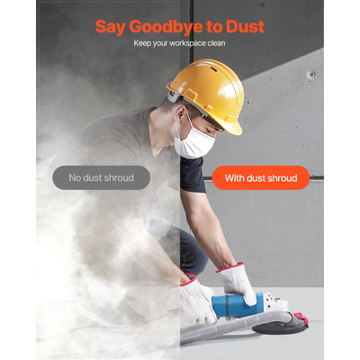 Κάλυμμα σκόνης γωνιακού τροχού VEVOR 4-5 ιντσών με 6 ροδέλες σύσφιξης για σύνδεση με ηλεκτρική σκούπα