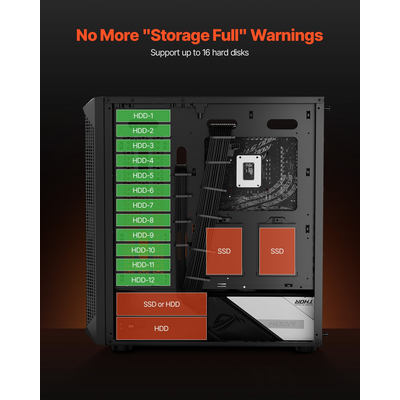 Θήκη VEVOR για PC Gaming, Θήκη για Υπολογιστή Mid-Tower, 4 x 120 mm Ανεμιστήρες για ATX/M-ATX/ITX