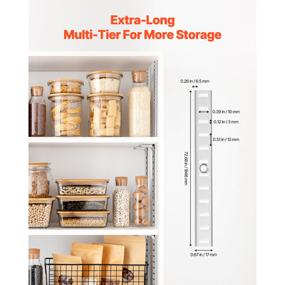Ράφι VEVOR 72,3 ιντσών, ρυθμιζόμενο, επιτοίχιο ράφι 20 τεμαχίων από χάλυβα