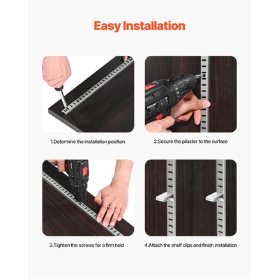 Ράφι VEVOR 72,3 ιντσών, ρυθμιζόμενο, επιτοίχιο ράφι 20 τεμαχίων από χάλυβα