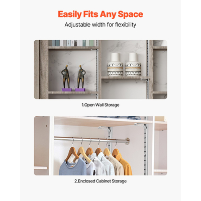 Ράφι VEVOR Ρυθμιζόμενη Ράφι 6 Τεμαχίων με Ρυθμιζόμενη Ράφι από Ατσάλι, Επιτοίχια, 36,3 ιντσών