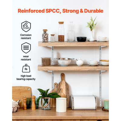 Ράφι VEVOR Ρυθμιζόμενη Ράφι Επιτοίχιας Ράφιας 39 ιντσών, 10 τεμάχια, με Ρυθμιζόμενη Χαλύβδινη Ράφι-Πλαστούρα