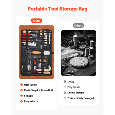 Κιτ εργαλείων εργασίας δέρματος VEVOR 59 τεμαχίων, εργαλεία χάραξης, διάτρησης, σφράγισης και ραψίματος