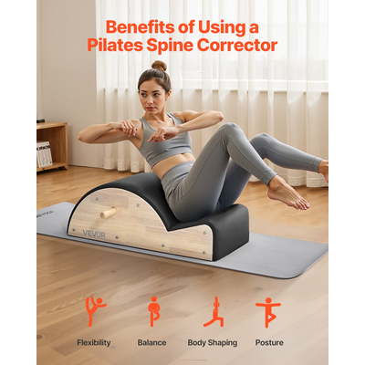 VEVOR Pilates Διορθωτής Σπονδυλικής Στήλης Arc Fitness Αξεσουάρ Ασκήσεων Σπονδυλικής Στήλης από Καουτσούκ και Ξύλο