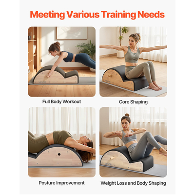 VEVOR Pilates Διορθωτής Σπονδυλικής Στήλης Arc Fitness Αξεσουάρ Ασκήσεων Σπονδυλικής Στήλης από Καουτσούκ και Ξύλο
