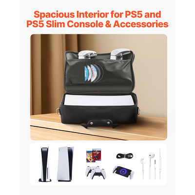 Θήκη μεταφοράς VEVOR PS5, τσάντα ταξιδιού για Playstation 5 PS5, λεπτή, αδιάβροχη, από νάιλον