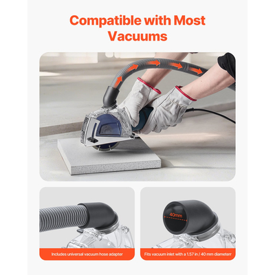 Κάλυμμα σκόνης κοπής VEVOR για γωνιακούς λειαντήρες 4-5 ιντσών με τροχό λείανσης 5 ιντσών