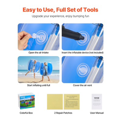 VEVOR 2 φουσκωτές μπάλες προφυλακτήρα 3FT/0.9M με σώμα PVC, μπάλα Sumo Zorb για εξωτερικούς χώρους