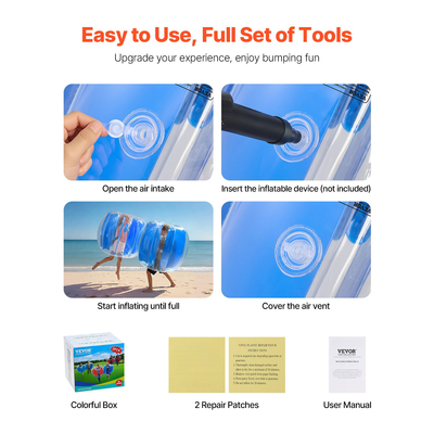 Φουσκωτές μπάλες προφυλακτήρα VEVOR 4FT/1.2M από PVC, μπάλα Sumo Zorb για υπαίθριο παιχνίδι