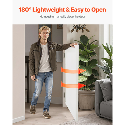 VEVOR Πόρτες Καφέ με Ανοιγόμενες 81,3x106,7 cm από Ξύλο Πεύκου Λευκό με Μεντεσέδες & Εξαρτήματα