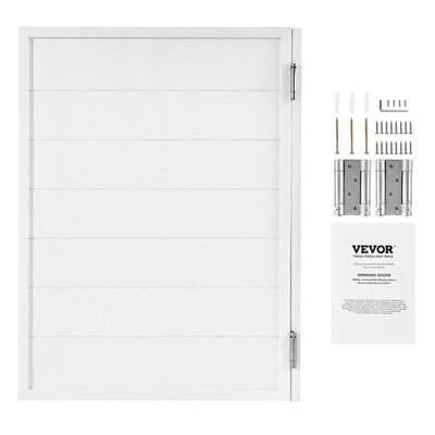 VEVOR Πόρτες Καφέ με Ανοιγόμενες 81,3x106,7 cm από Ξύλο Πεύκου Λευκό με Μεντεσέδες & Εξαρτήματα