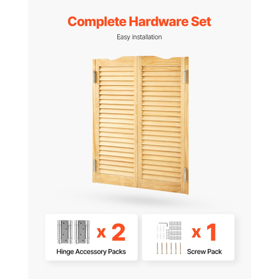 VEVOR Πόρτες Καφέ με Αψιδωτή Κορυφή 81,3x106,7 cm από Ξύλο Πεύκου με Μεντεσέδες