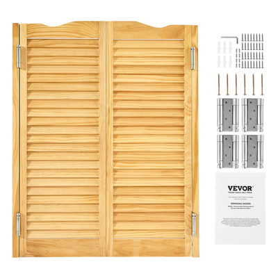 VEVOR Πόρτες Καφέ με Αψιδωτή Κορυφή 81,3x106,7 cm από Ξύλο Πεύκου με Μεντεσέδες