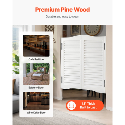VEVOR Πόρτες Καφέ με Αψιδωτή Κορυφή 91,4x91,4 cm από Ξύλο Πεύκου με Μεντεσέδες Λευκό
