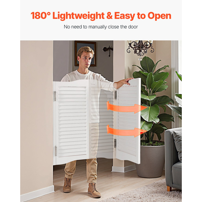 VEVOR Πόρτες Καφέ με Αψιδωτή Κορυφή 91,4x91,4 cm από Ξύλο Πεύκου με Μεντεσέδες Λευκό