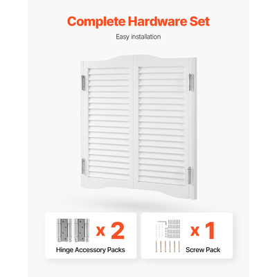 VEVOR Πόρτες Καφέ με Αψιδωτή Κορυφή 91,4x91,4 cm από Ξύλο Πεύκου με Μεντεσέδες Λευκό